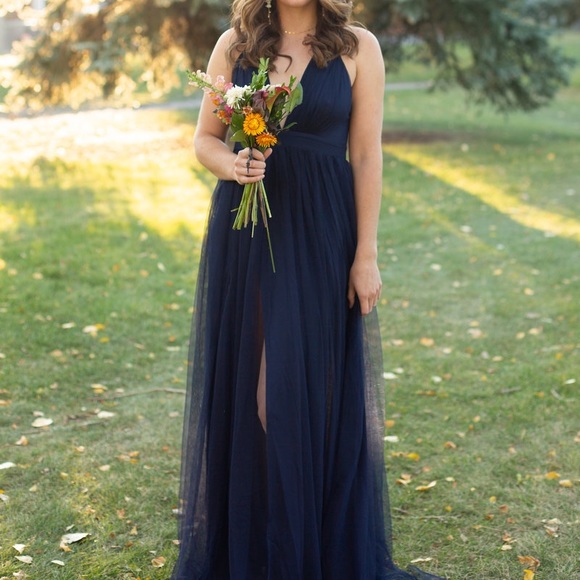 Minuet Sophia Tulle Maxi Dress with Lace Medium - Picture 2 of 5